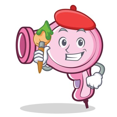 Sanatçı saç kurutma makinesi karakter vektör