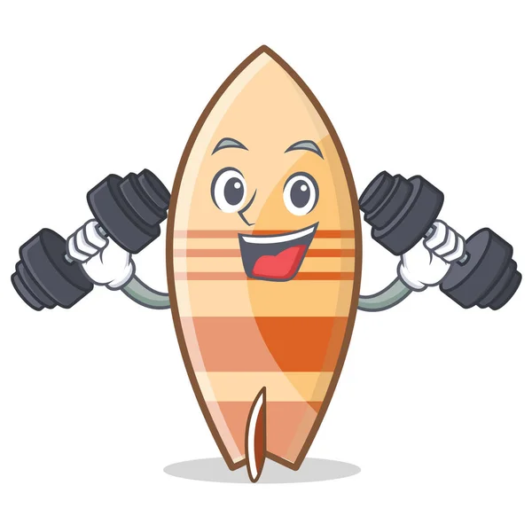 Fitness Surfboard carácter estilo de dibujos animados — Vector de stock
