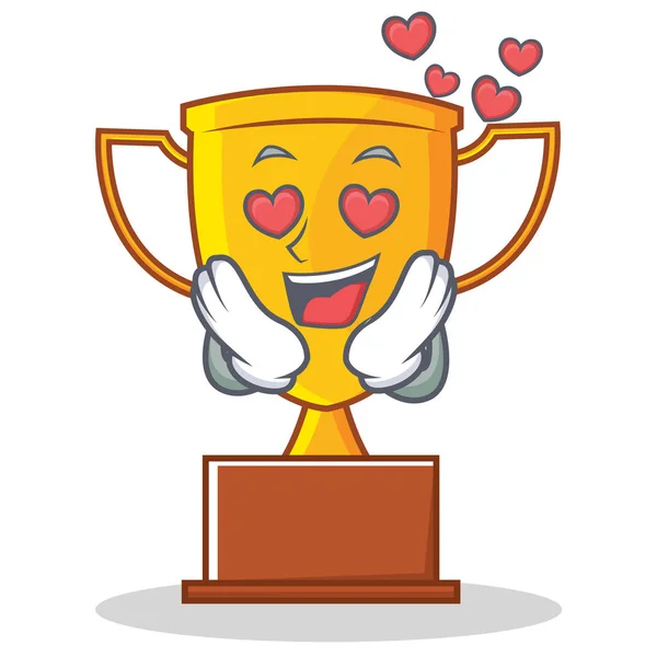 In love trophy character cartoon style — Stock Vector