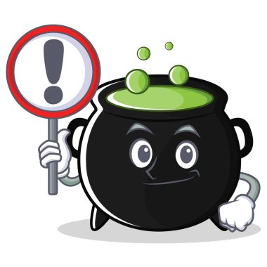 İşareti sihirli kazan karakter karikatür ile