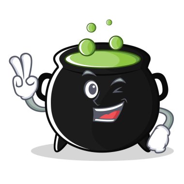 İki parmak sihirli kazan karakter karikatür