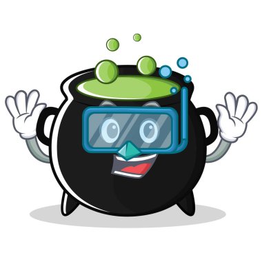 Dalış sihirli kazan karakter karikatür