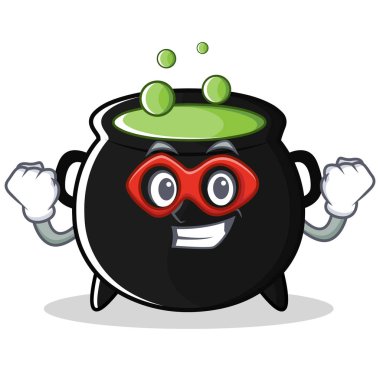 Süper kahraman sihirli kazan karakter karikatür