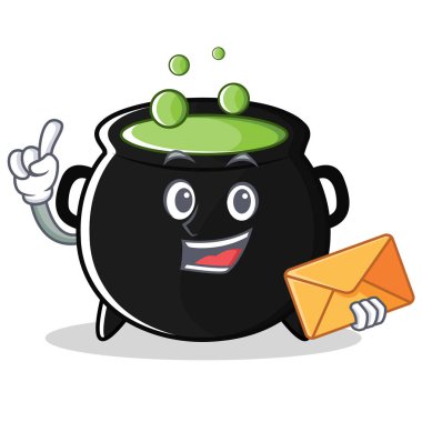 Zarf sihirli kazan karakter karikatür ile