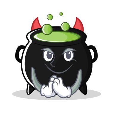 Şeytan sihirli kazan karakter karikatür