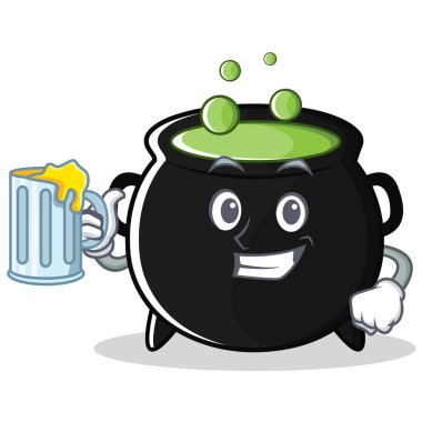 Suyu sihirli kazan karakter karikatür ile