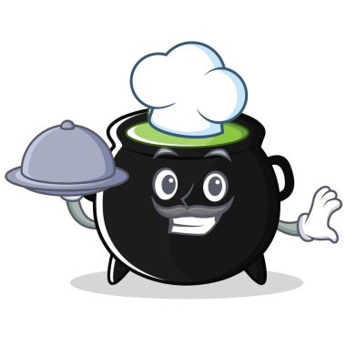 Şef sihirli kazan karakter karikatür