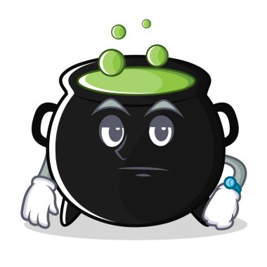 Sihirli kazan karakter karikatür bekliyor