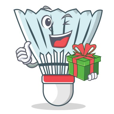 Hediye raketle karakter karikatür vektör ile