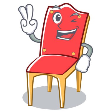 İki sandalye karakter karikatür koleksiyonu parmak