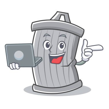 Dizüstü çöp karakter karikatür tarzı ile