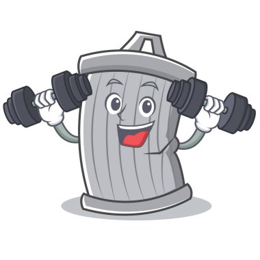 Fitness trash character cartoon style clipart
