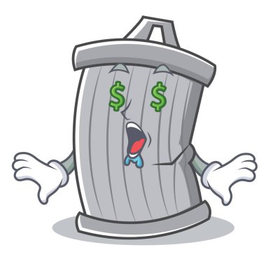 Para göz çöp karakter karikatür tarzı