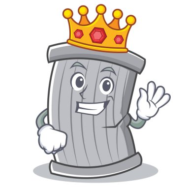 Kral çöp karakter karikatür tarzı