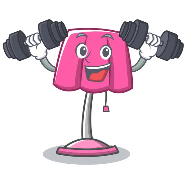 Fitness mobili lampada personaggio cartone animato — Vettoriale Stock