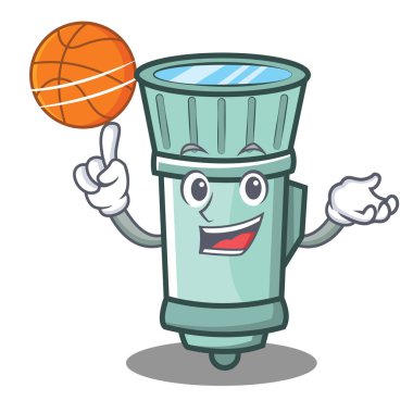 Basketbol el feneri çizgi film karakter stili ile