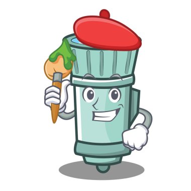 Sanatçı el feneri çizgi film karakter stili