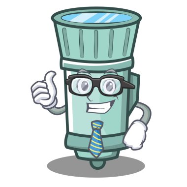 İşadamı el feneri çizgi film karakter stili