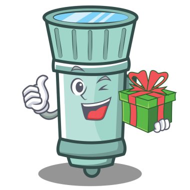 Hediyelik el feneri çizgi film karakter stili ile