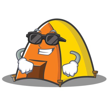 Süper cool çadır karakter karikatür tarzı