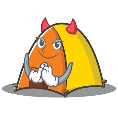 Şeytan çadır karakter karikatür tarzı