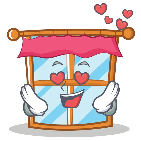 No estilo de desenho animado de caráter de janelas de amor — Vetor de Stock