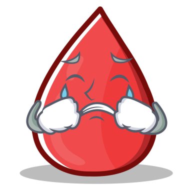 Ağlayan kan damla çizgi film maskot karakteri