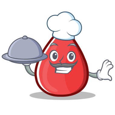 Şef kan damlası çizgi film maskot karakteri