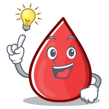 Bir fikir kan damla çizgi film maskot karakteri var