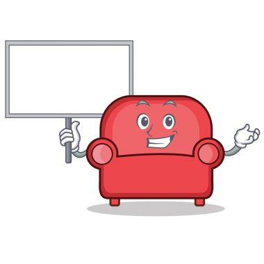 Yönetim Kurulu kırmızı koltuk karakter karikatür ile