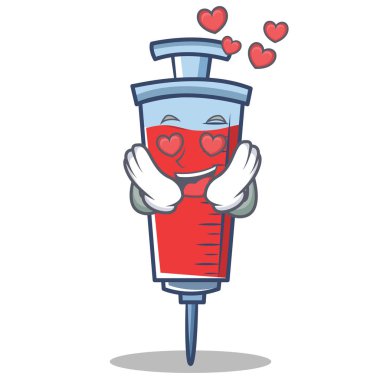 Aşk şırınga karakter karikatür tarzı