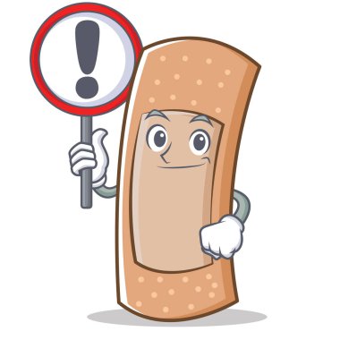 İşareti band aid karakter karikatür ile