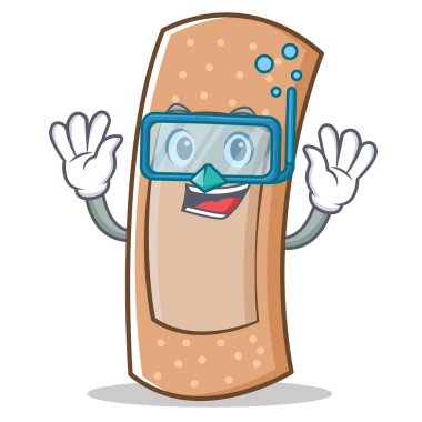 Dalış grubu yardım karakter karikatür