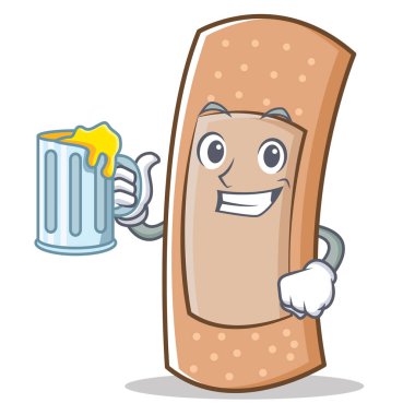 Suyu band aid karakter karikatür ile