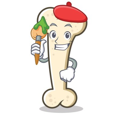 Sanatçı kemik karakter karikatür maskot