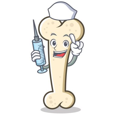 Hemşire kemik karakter karikatür maskot