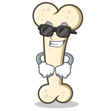 Süper cool kemik karakter karikatür maskot