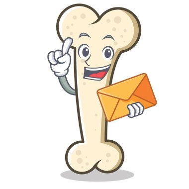 Zarf kemik karakter karikatür maskotu ile