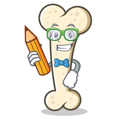 Öğrenci kemik karakter karikatür maskot