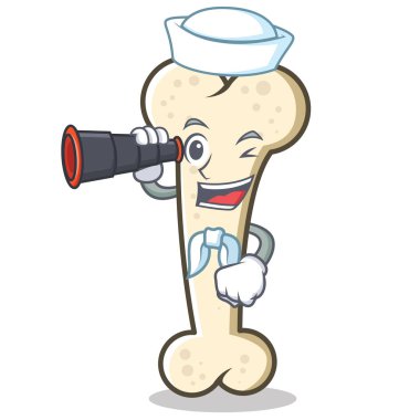 Denizci kemik karakter karikatür maskot