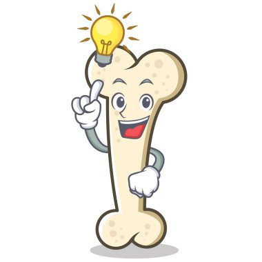 Bir fikir kemik karakter karikatür maskot var