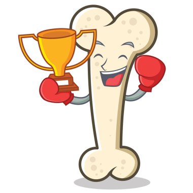 Boks kemik karakter karikatür maskot