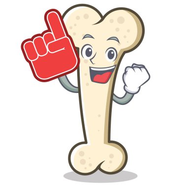 Köpük parmak kemik karakter karikatür maskot