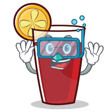 Dalış mulled şarap karakter karikatür