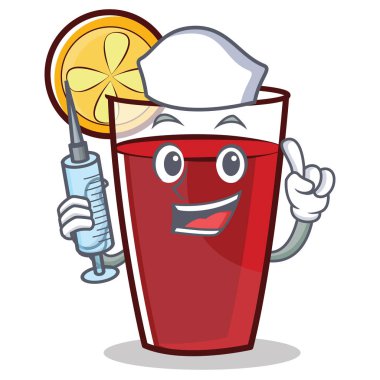 Hemşire mulled şarap karakter karikatür