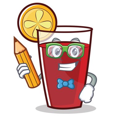 Öğrenci mulled şarap karakter karikatür