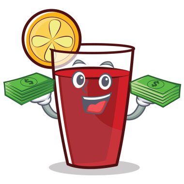 Parayla mulled şarap karakter karikatür