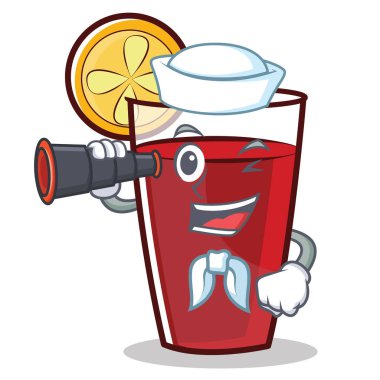 Denizci mulled şarap karakter karikatür