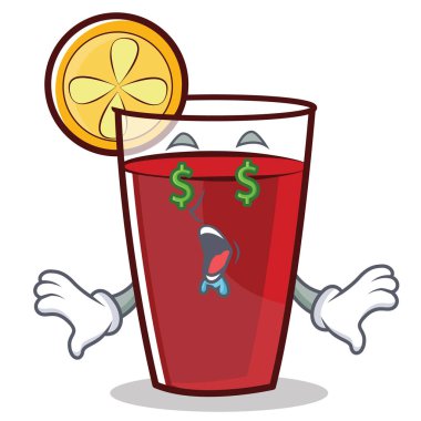 Para göz mulled şarap karakter karikatür