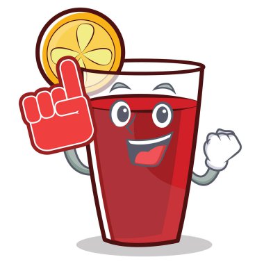 Köpük parmak mulled şarap karakter karikatür